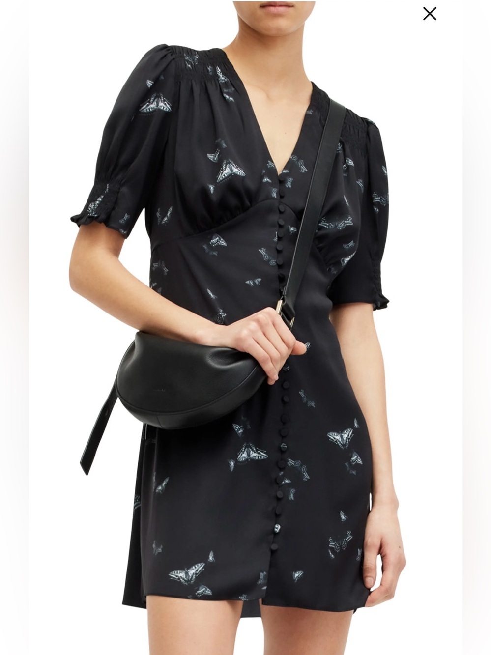 AllSaints | Butterfly Print Satin Mini Dress | US 12